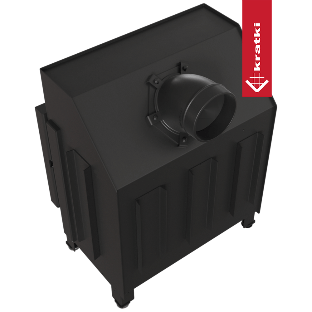 Kamineinsatz KRATKI ZIBI ECO 9,9 kW Ø 180 Eck links, selbstschließende Tür
