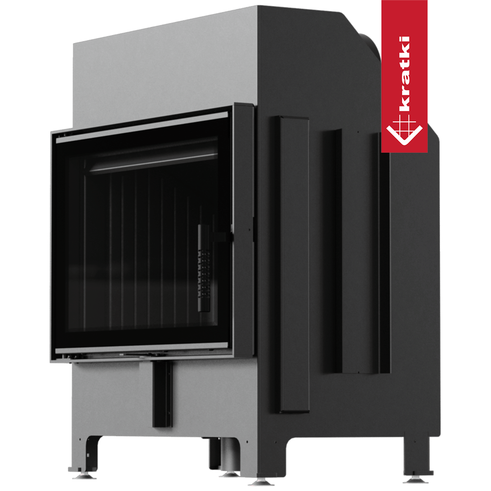 Kamin KRATKI ZIBI ECO 9,9 kW Ø 180 mit schwarzer Verkleidung