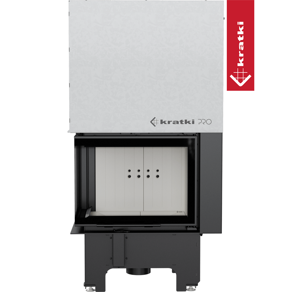 Kamineinsatz aus Stahl KRATKI VNL 610/430 9 kW Ø 200 mit Schiebetür
