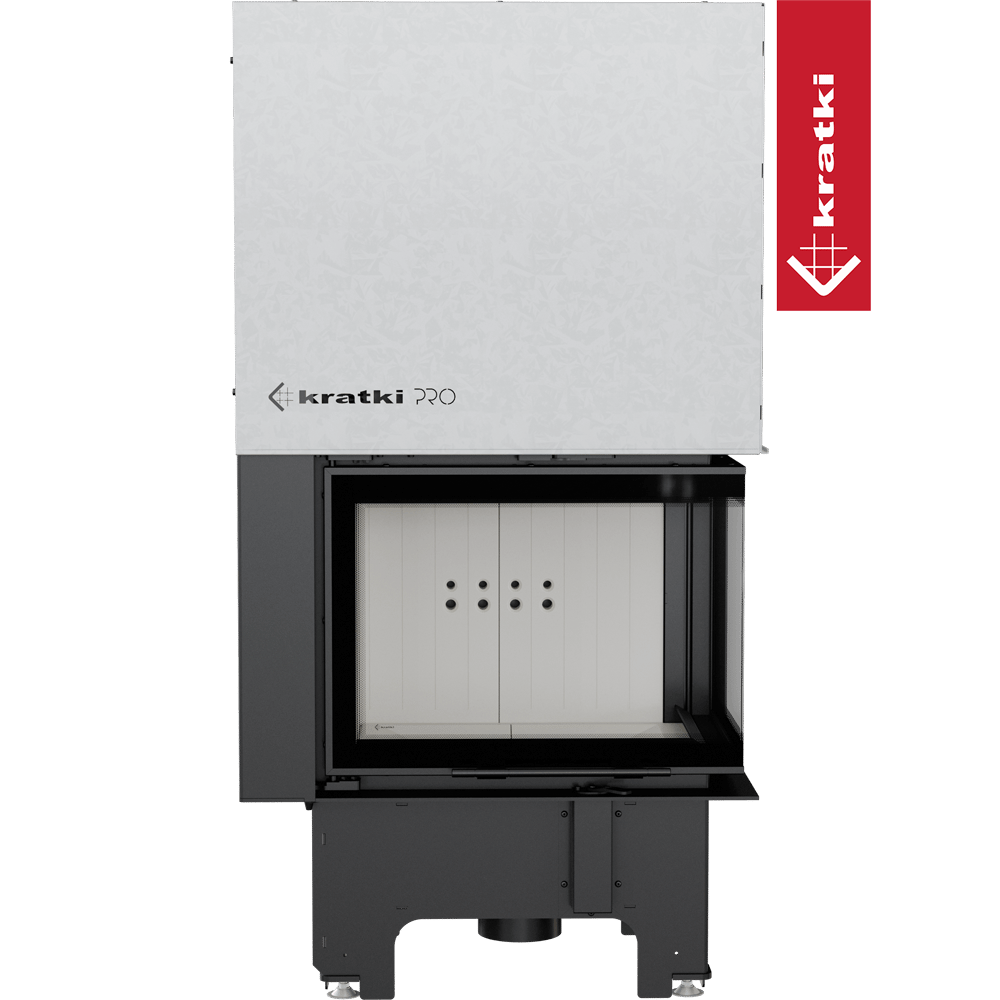 Kamineinsatz aus Stahl KRATKI VNP 610/430 9 kW Ø 200 mit Schiebetür