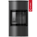 BJORN Ø 150 7 kW freistehender Stahlofen Hochdekorative GRAFITE SATIN Speicherkeramik; Keramikabdeckung; schwarzes Thermotec; mit Verschlussmechanismus