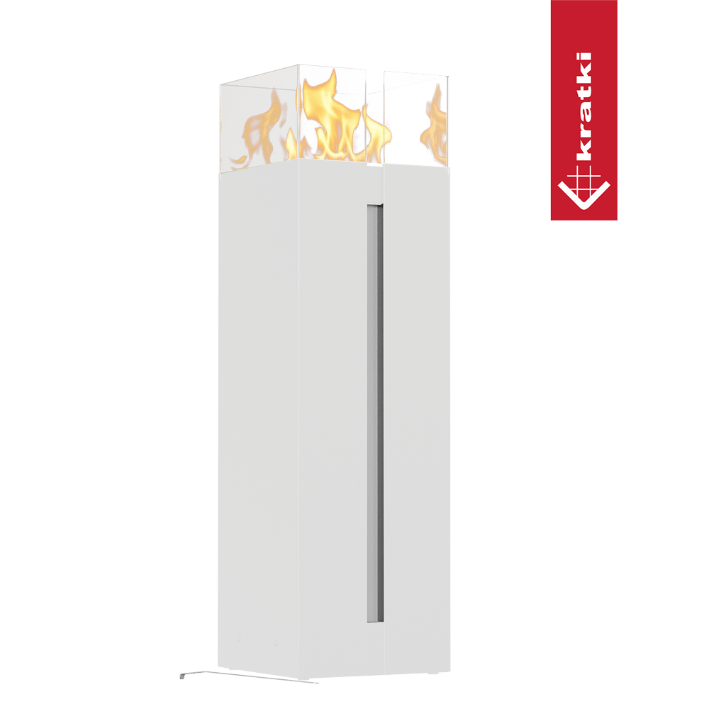 Freistehender Bio-Kamin ROMEO SQUARE weiß