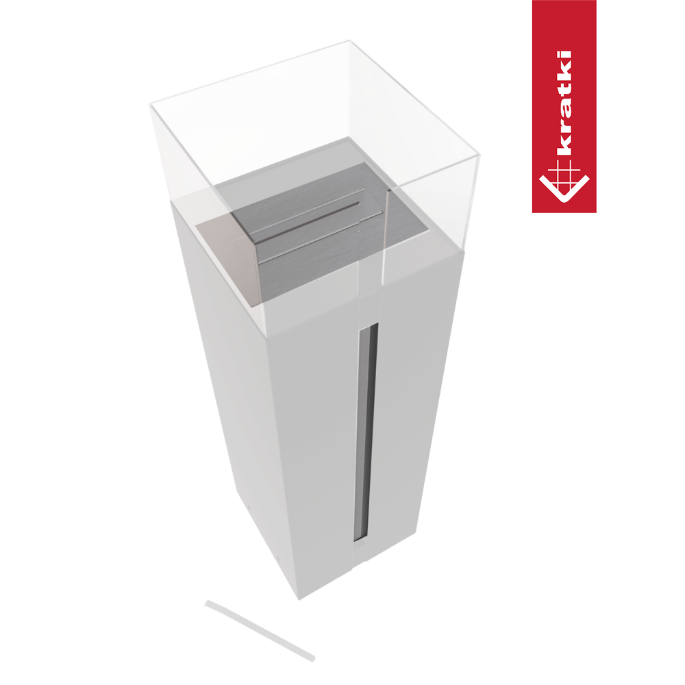 Freistehender Bio-Kamin ROMEO SQUARE weiß