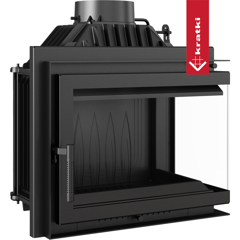 Kamineinsatz Gusseisen KRATKI SIMPLE rechts 8 kW Ø 200