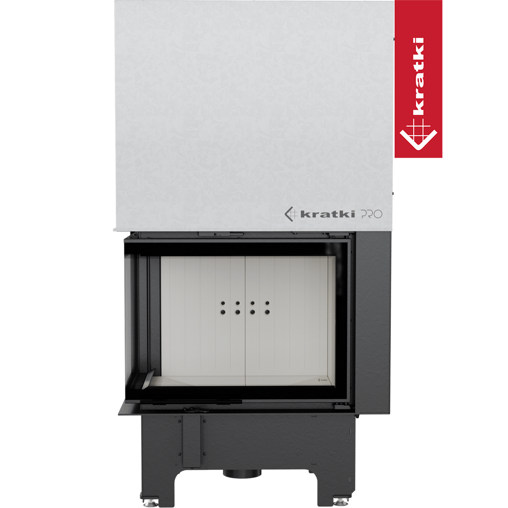 Kamineinsatz aus Stahl KRATKI VNL 700/480 12 kW Ø 200 mit Schiebetür