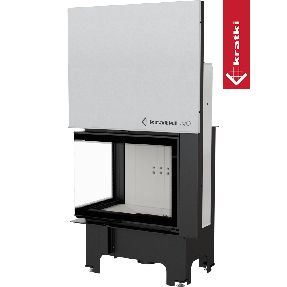 Kamineinsatz aus Stahl KRATKI VNL 700/480 12 kW Ø 200 mit Schiebetür
