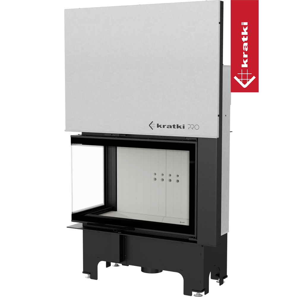 Kamineinsatz aus Stahl KRATKI VNL 810/410 14 kW Ø 200 mit Schiebetür