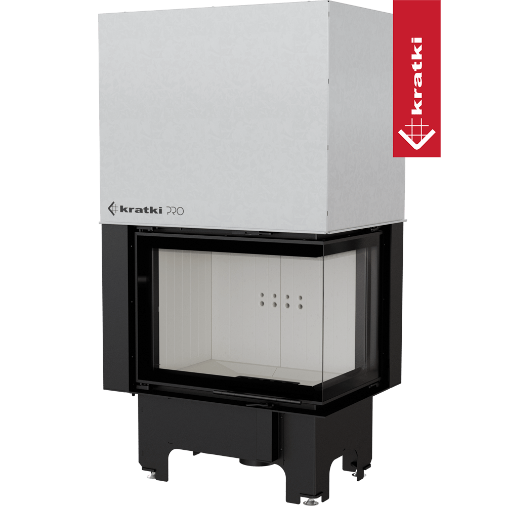 Kamineinsatz aus Stahl KRATKI VNP 700/480 12 kW Ø 200 mit Schiebetür