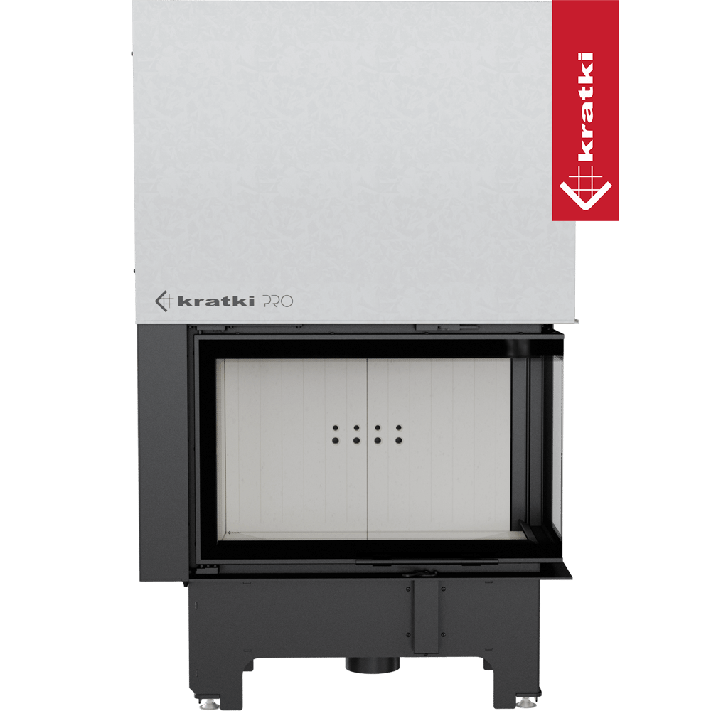 Kamineinsatz aus Stahl KRATKI VNP 810/410 14 kW Ø 200 mit Schiebetür