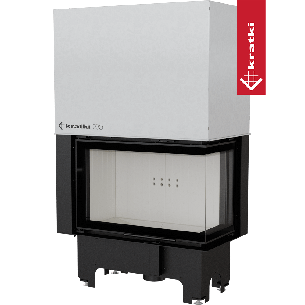 Kamineinsatz aus Stahl KRATKI VNP 810/410 14 kW Ø 200 mit Schiebetür