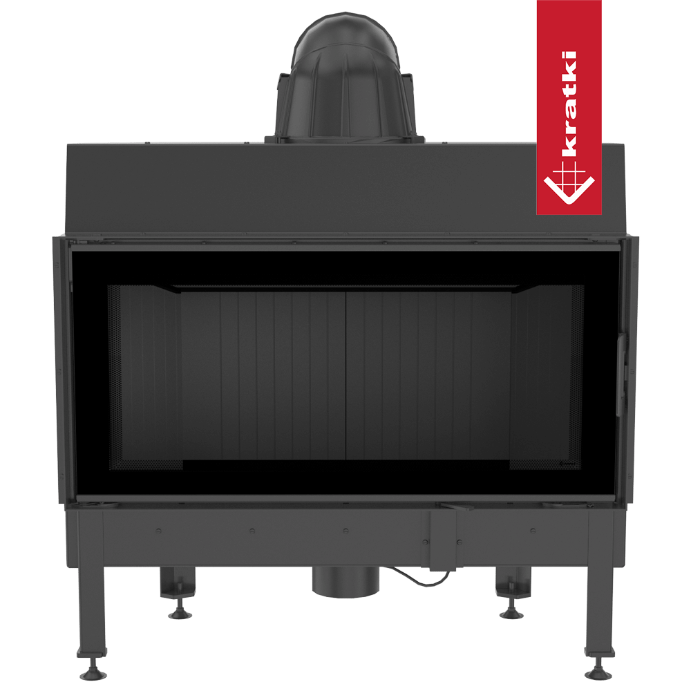 Kamineinsatz aus Stahl KRATKI NADIA 14 kW Ø 200 schwarz Verkleidung