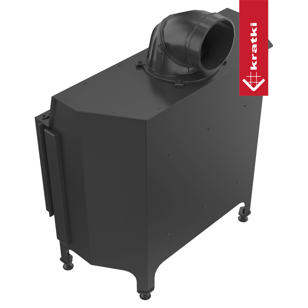 Kamineinsatz aus Stahl KRATKI NADIA 14 kW Ø 200 schwarz Verkleidung