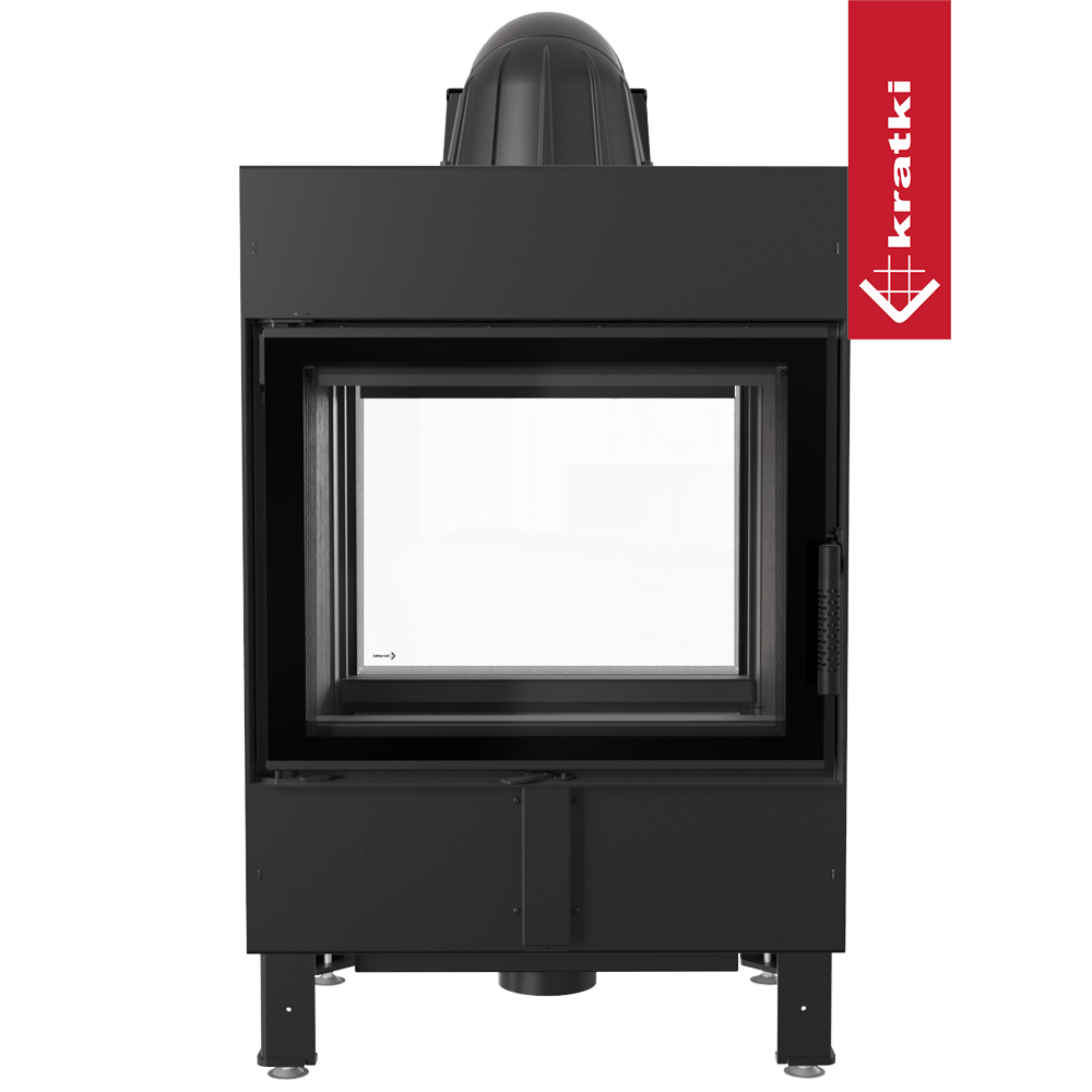 Kamineinsatz aus Stahl KRATKI LUCY Tunnel 12 kW Ø 200 schwarz Verkleidung
