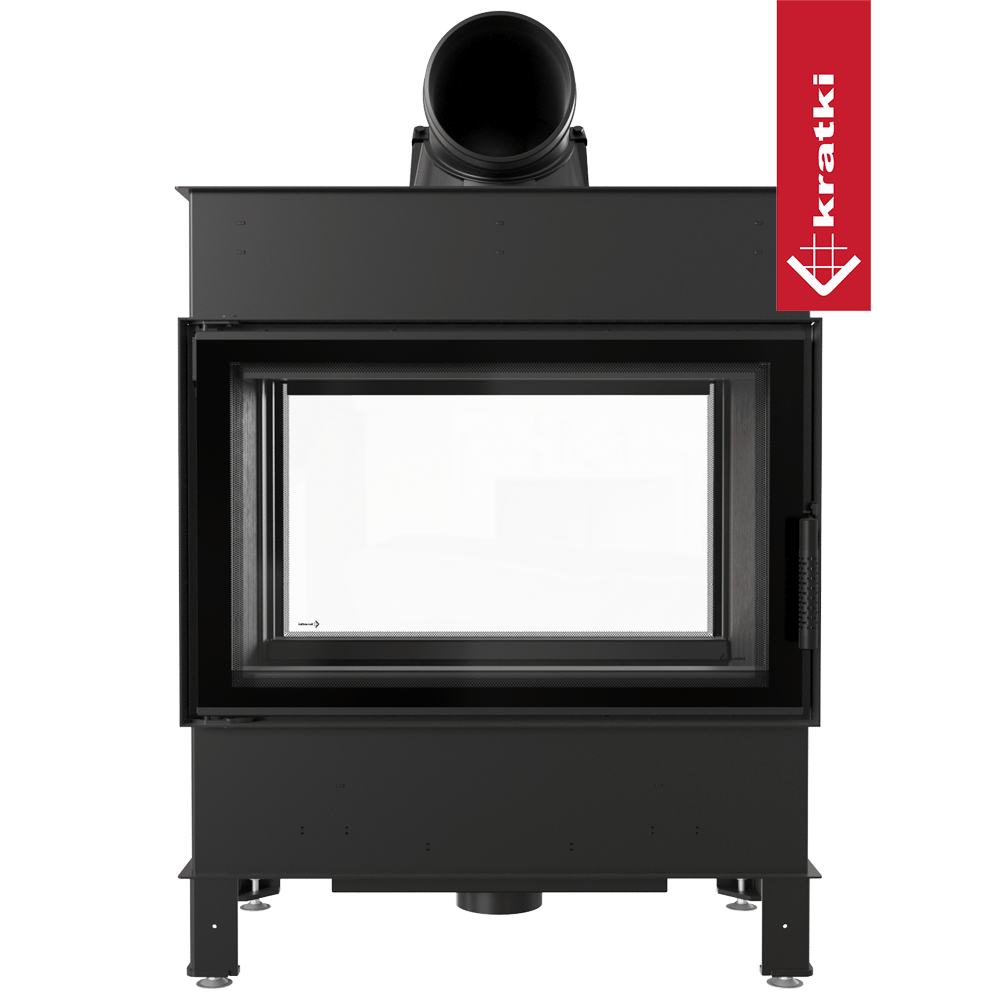 Kamineinsatz aus Stahl KRATKI LUCY TUNNEL 14 kW Ø 200 schwarz Verkleidung