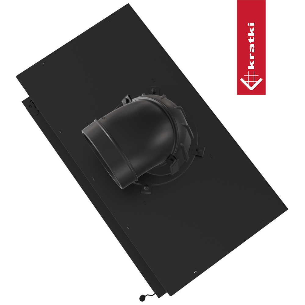 Kamineinsatz aus Stahl KRATKI LUCY TUNNEL 14 kW Ø 200 schwarz Verkleidung