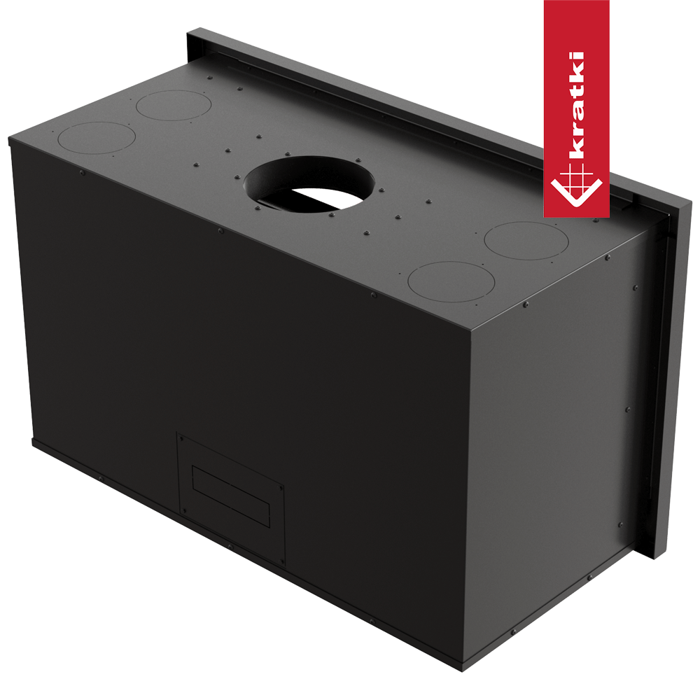 Kamin-Kassette KRATKI ARKE 95 14 kW Ø 200 schwarz Verkleidung