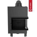 Kamineinsatz aus Stahl KRATKI MBZ rechts 13 kW Ø 200 gebogenes Glas schwarz Verkleidung