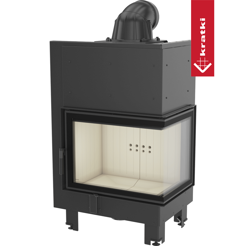 Kamineinsatz aus Stahl KRATKI MBZ rechts 13 kW Ø 200