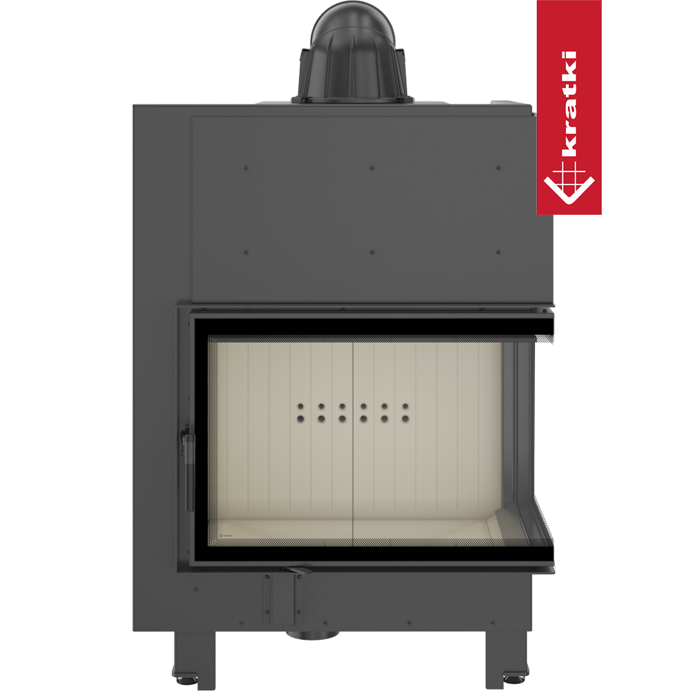 Kamineinsatz aus Stahl KRATKI MBA rechts 17 kW Ø 200