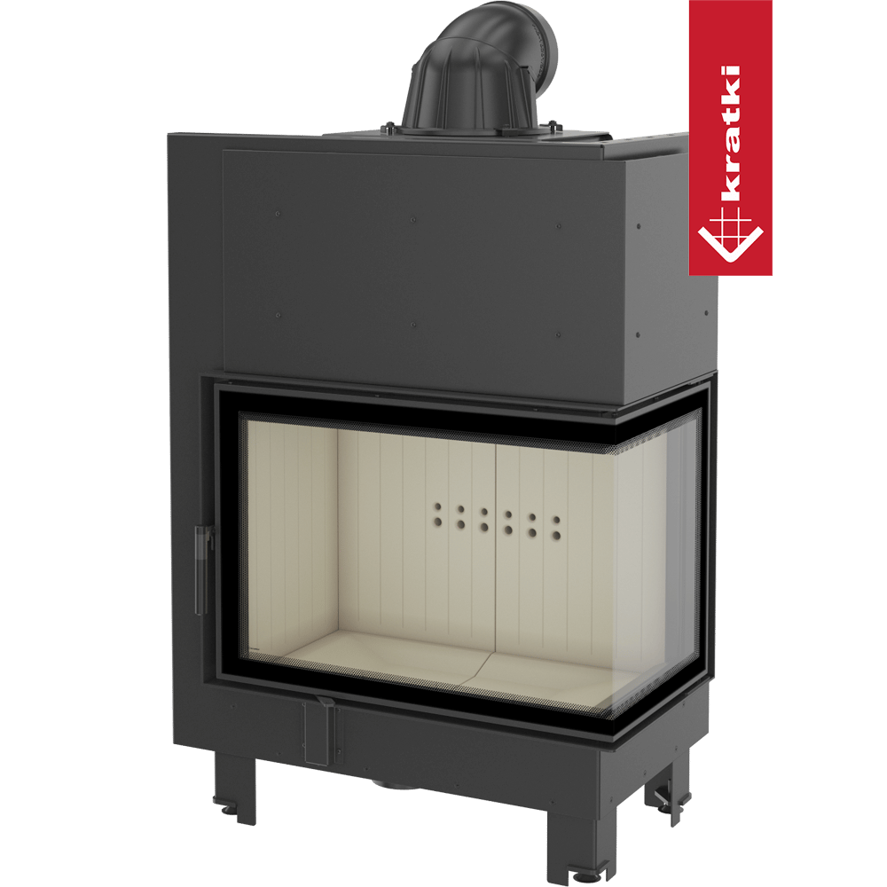 Kamineinsatz aus Stahl KRATKI MBA rechts 17 kW Ø 200