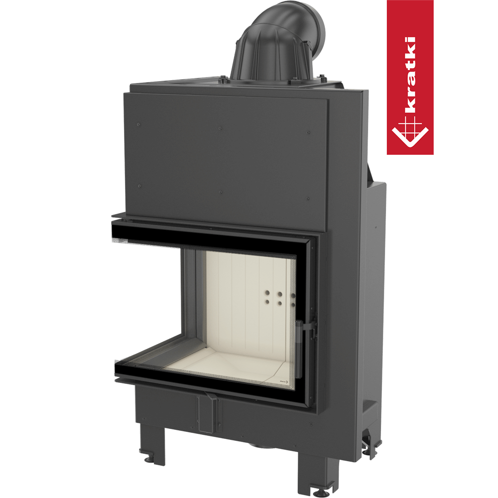 Kamineinsatz aus Stahl KRATKI MBZ links 13 kW Ø 200