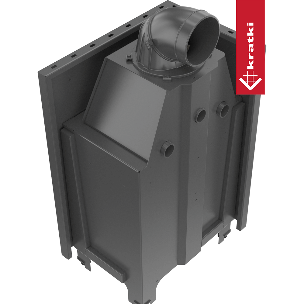 Kamineinsatz aus Stahl KRATKI MBZ links 13 kW Ø 200