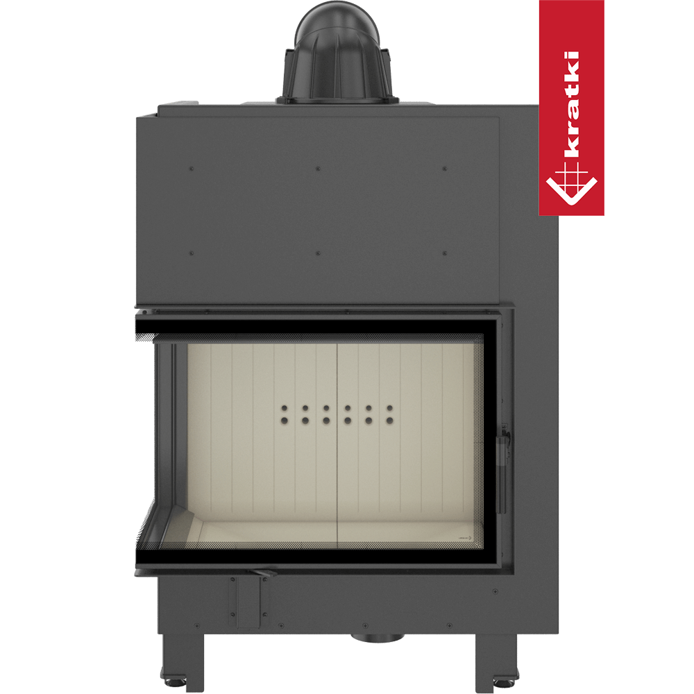 Kamineinsatz aus Stahl KRATKI MBA links 17 kW Ø 200