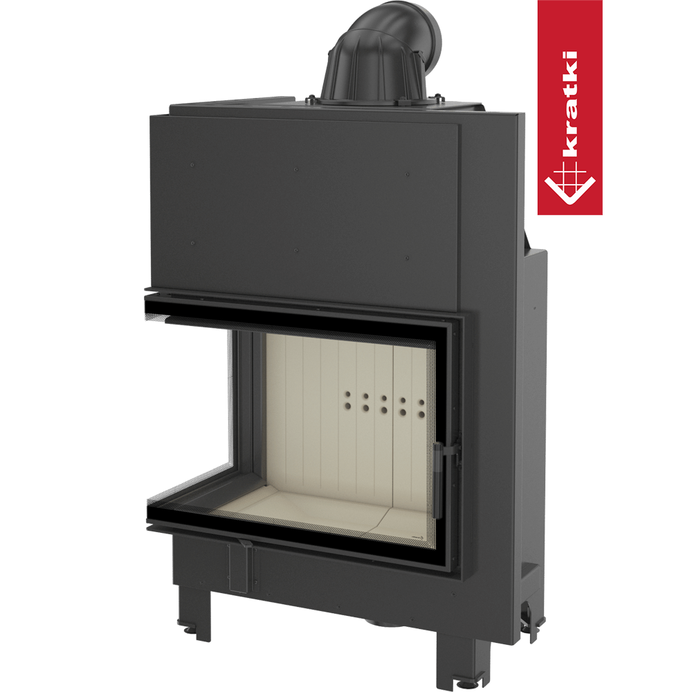 Kamineinsatz aus Stahl KRATKI MBA links 17 kW Ø 200