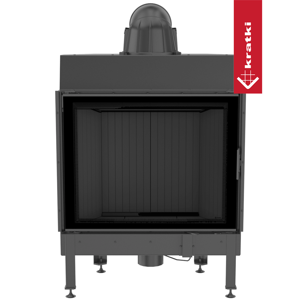 Kamineinsatz aus Stahl KRATKI NADIA 13 kW Ø 200 schwarz Verkleidung