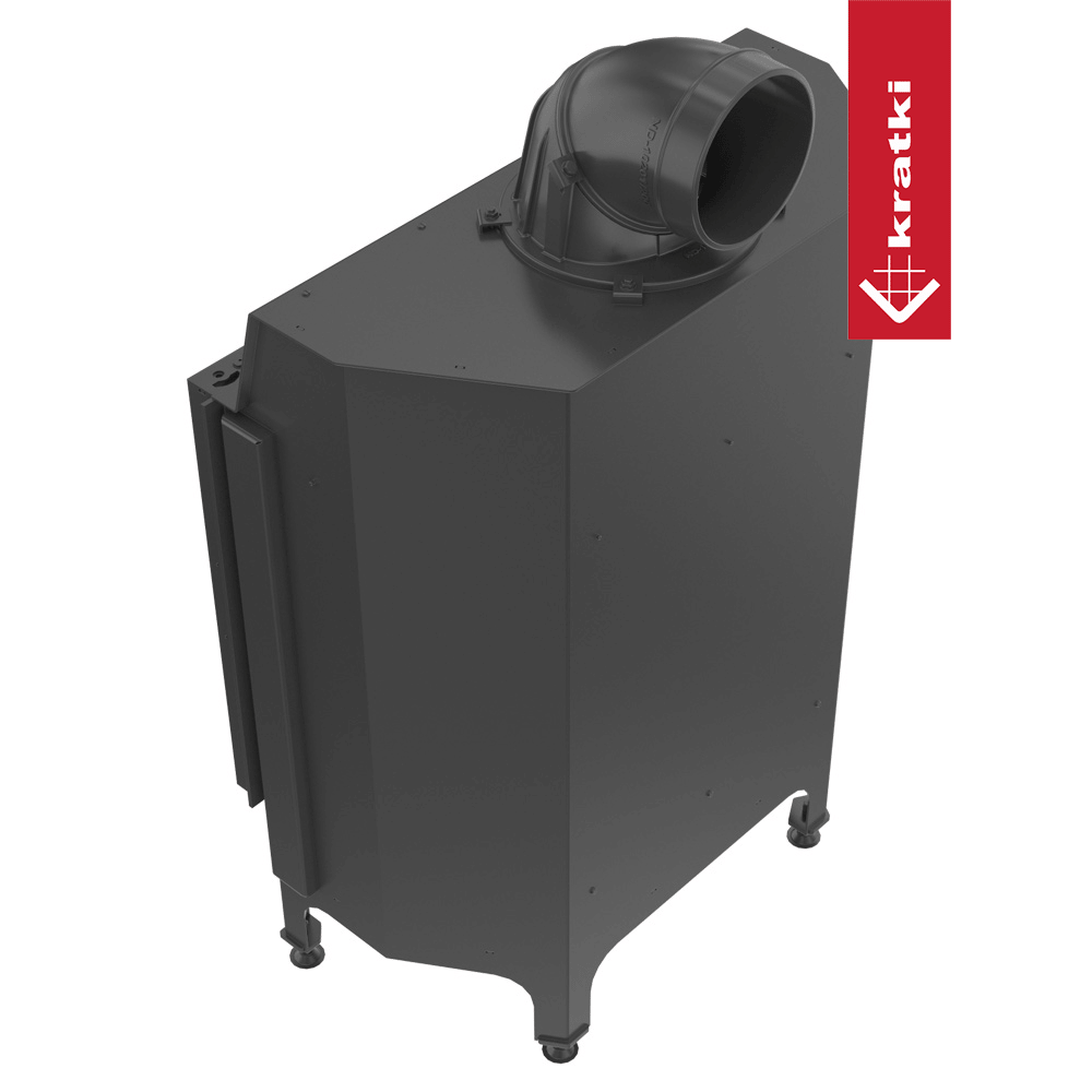Kamineinsatz aus Stahl KRATKI NADIA 13 kW Ø 200 schwarz Verkleidung