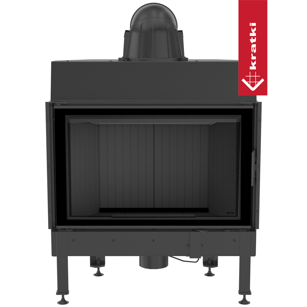 Kamineinsatz aus Stahl KRATKI NADIA 12 kW Ø 200 schwarz Verkleidung