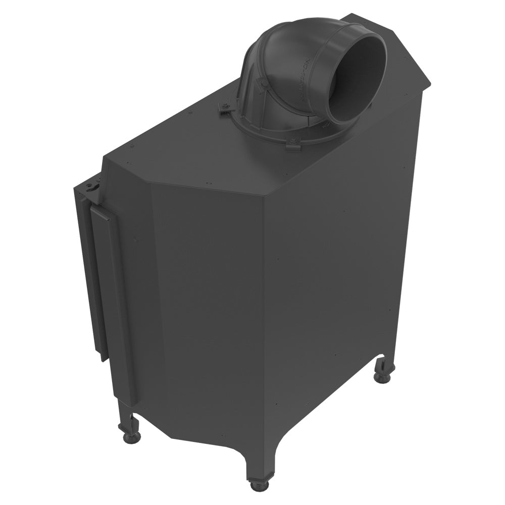 Kamineinsatz aus Stahl KRATKI NADIA 12 kW Ø 200 schwarz Verkleidung