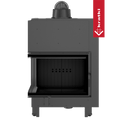 Kamineinsatz aus Stahl KRATKI MBA links 17 kW Ø 200 schwarz Verkleidung
