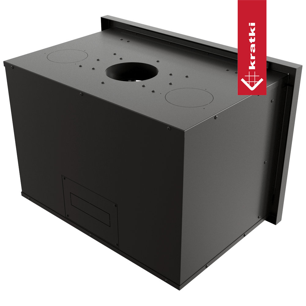 Kamin-Kassette KRATKI ARKE 70 8 kW Ø 150 schwarz Verkleidung