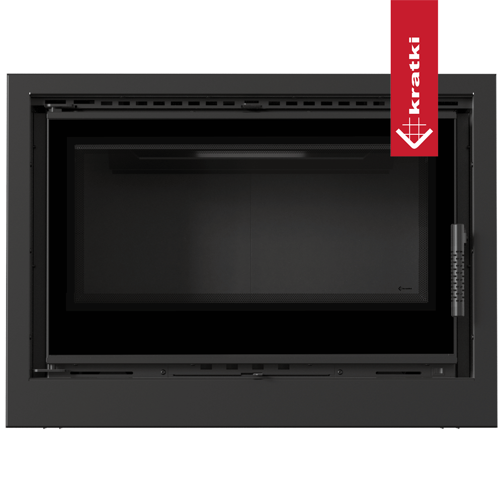 Kamin-Kassette KRATKI ARKE 80 12 kW Ø 200 schwarz Verkleidung