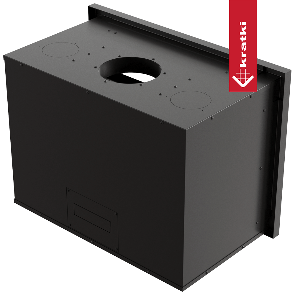 Kamin-Kassette KRATKI ARKE 80 12 kW Ø 200 schwarz Verkleidung