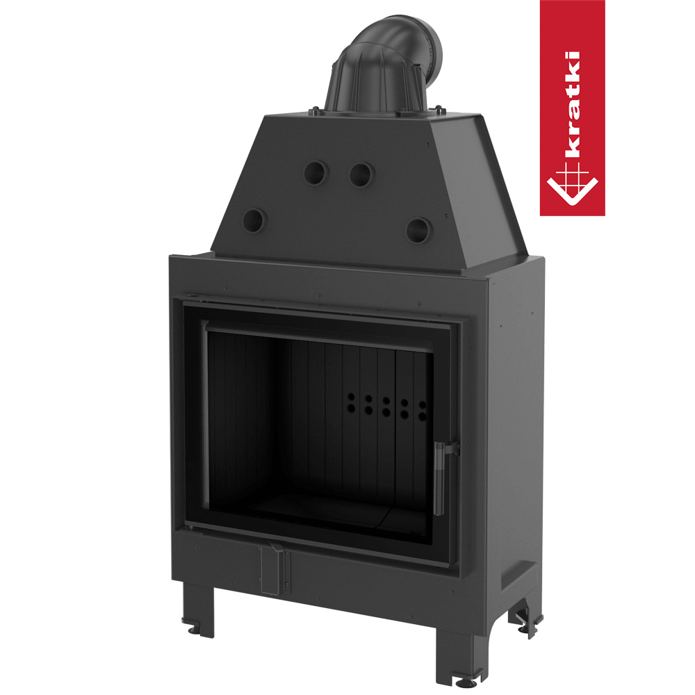Kamineinsatz aus Stahl KRATKI MBA 17 kW Ø 200 schwarz Verkleidung