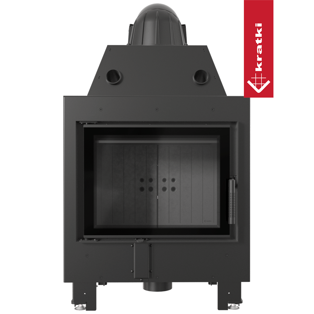 Kamineinsatz aus Stahl KRATKI MBM 10 kW Ø 200 schwarz Verkleidung