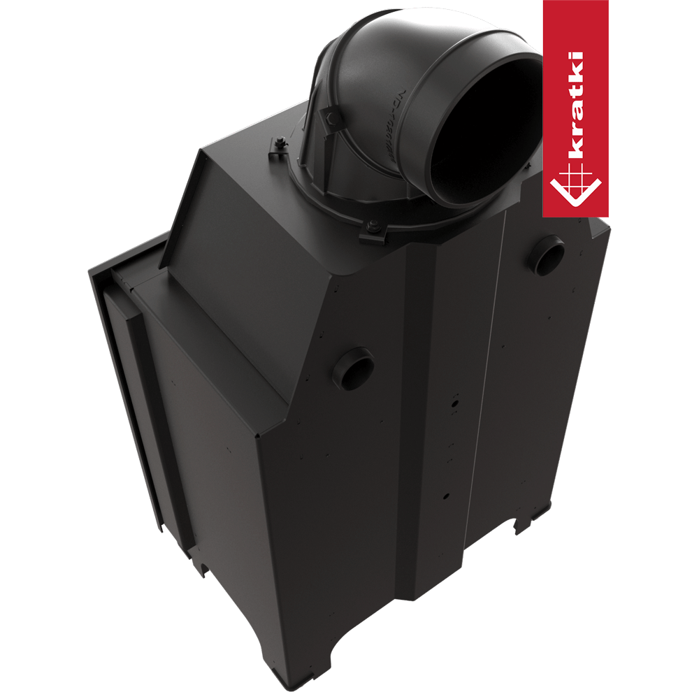 Kamineinsatz aus Stahl KRATKI MBM 10 kW Ø 200 schwarz Verkleidung