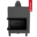 Kamineinsatz aus Stahl KRATKI MBO links 15 kW Ø 200 gebogenes Glas schwarz Verkleidung