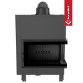 Kamineinsatz aus Stahl KRATKI MBO rechts 15 kW Ø 200 schwarz Verkleidung