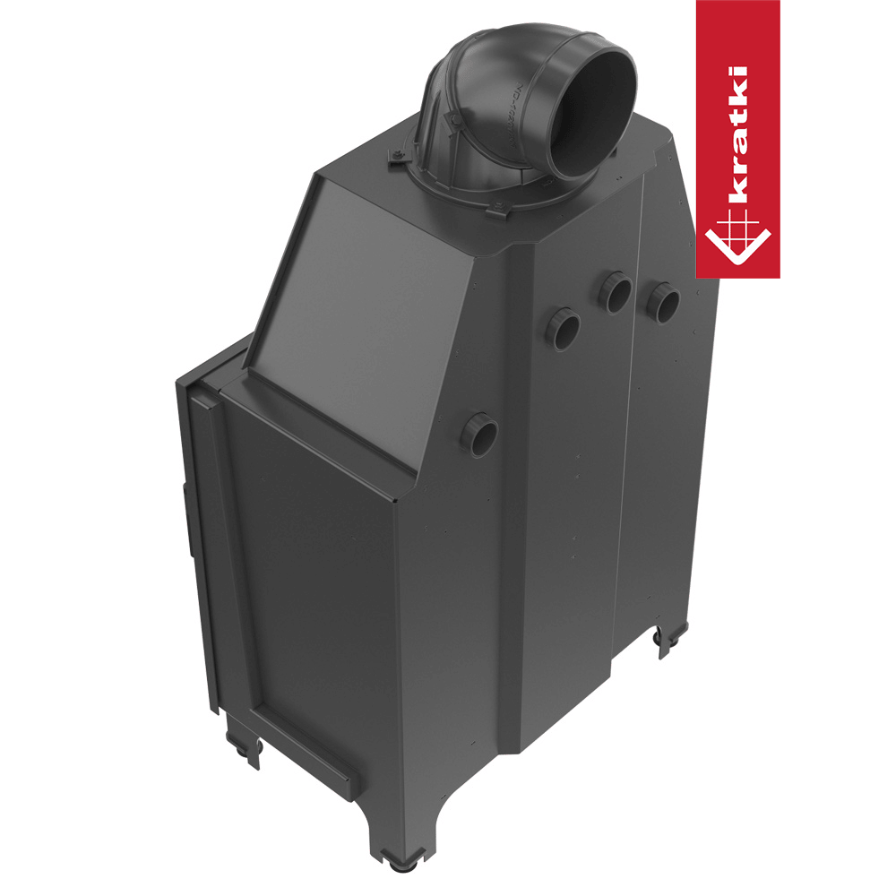 Kamineinsatz aus Stahl KRATKI MBO 15 kW Ø 200 schwarz Verkleidung