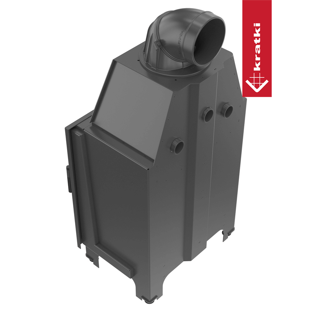 Kamineinsatz aus Stahl KRATKI MBZ 13 kW Ø 200 schwarz Verkleidung