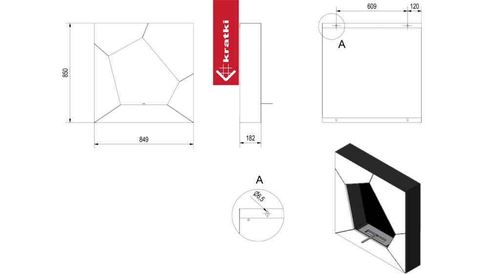 Wandkamin Bioethanol BALL TÜV