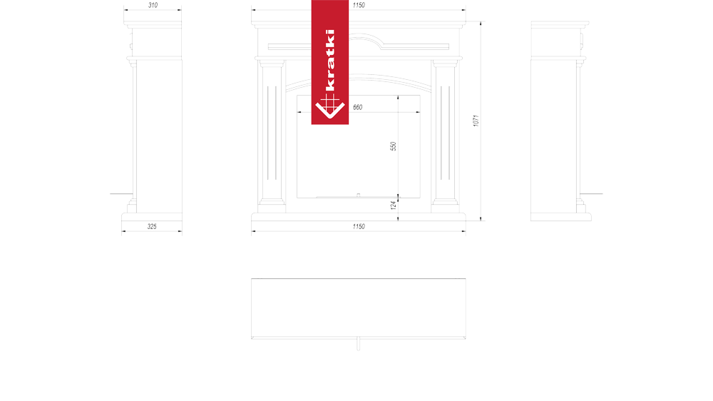 Portal Bioethanolkamin DECEMBER TÜV weiß