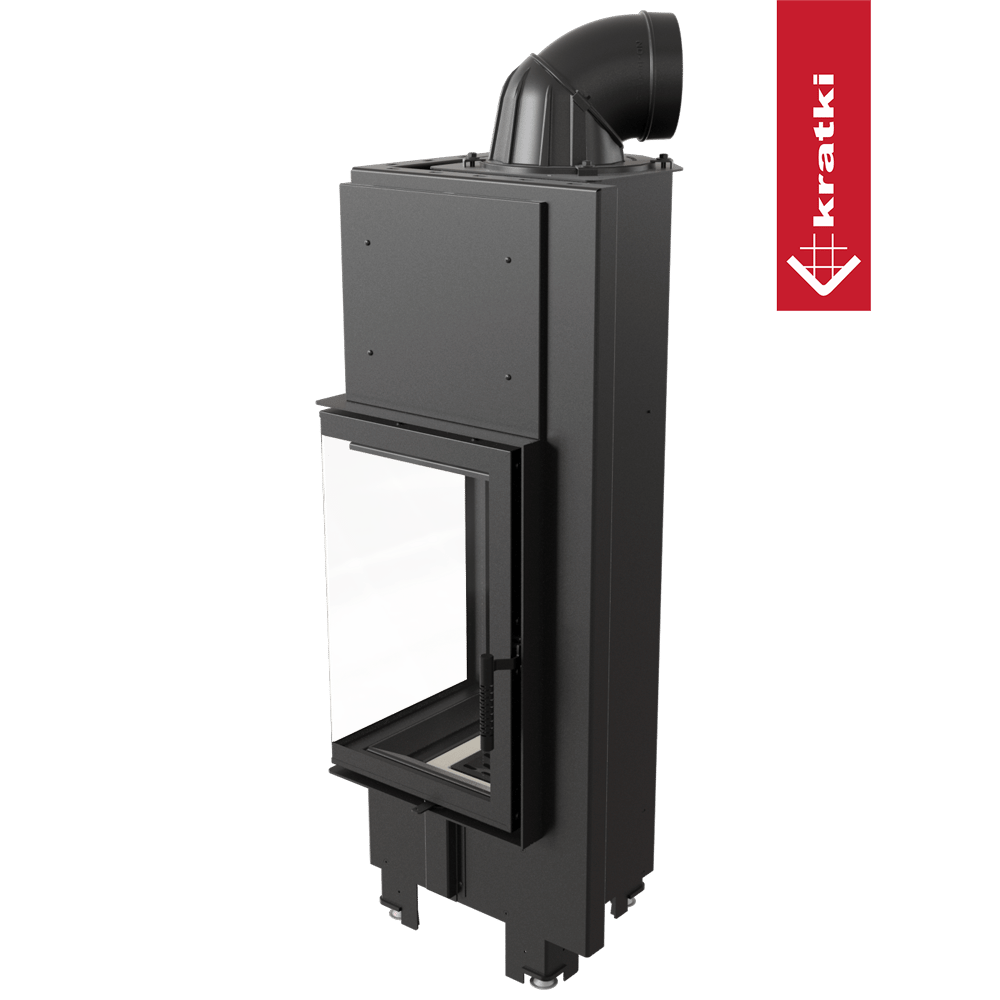 Kamineinsatz aus Stahl KRATKI MBN links 10 kW Ø 200