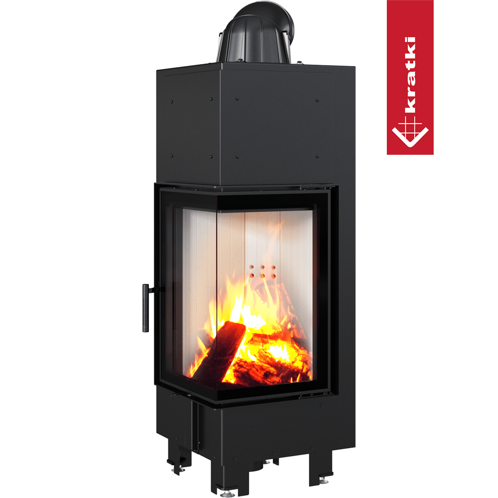 Kamineinsatz aus Stahl KRATKI MBN rechts 10 kW Ø 200