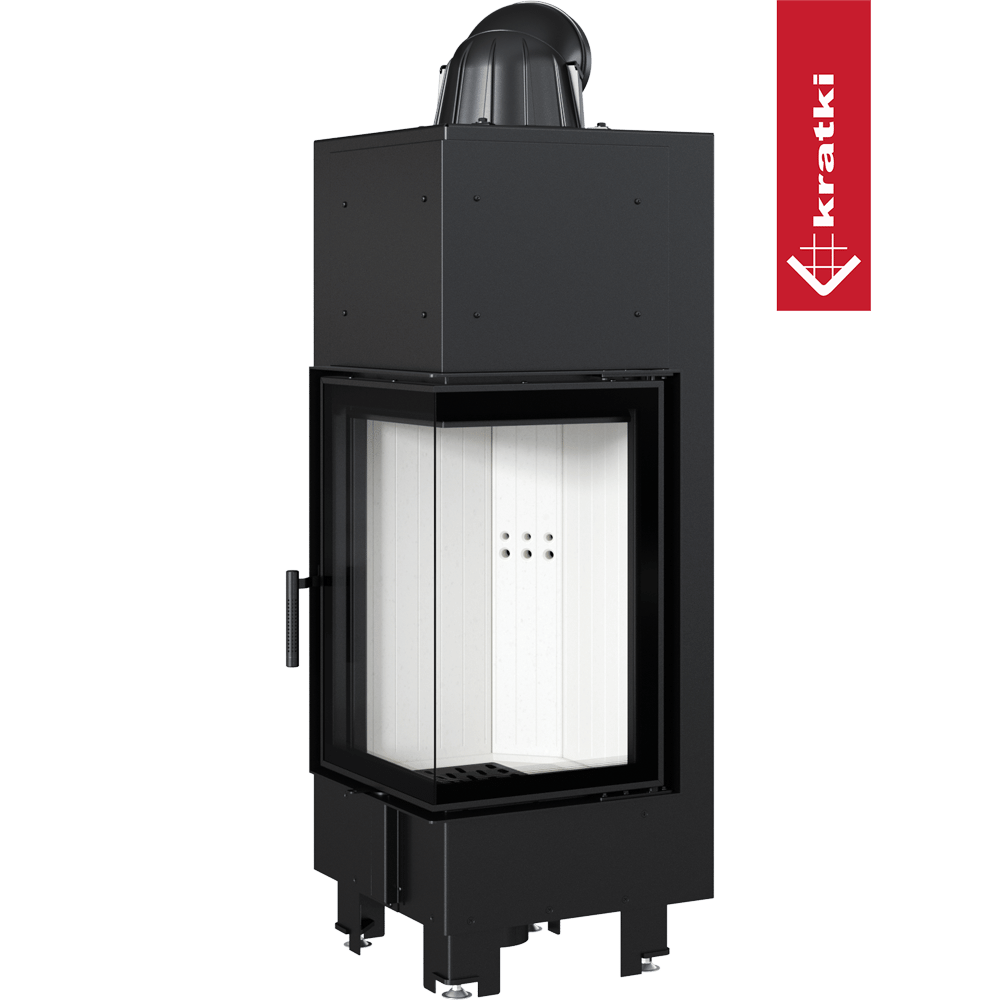Kamineinsatz aus Stahl KRATKI MBN rechts 10 kW Ø 200