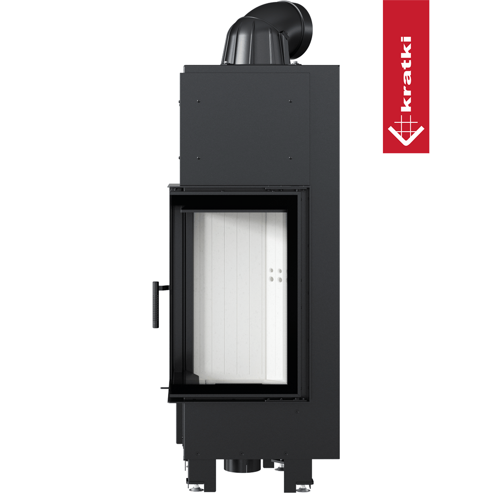 Kamineinsatz aus Stahl KRATKI MBN rechts 10 kW Ø 200