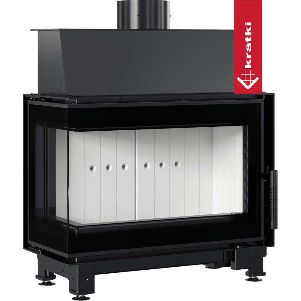 Kamineinsatz aus Stahl KRATKI SIMPLE links 6 kW Ø 150